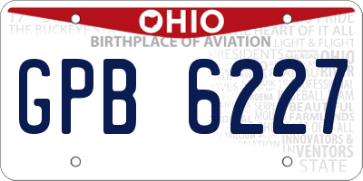 OH license plate GPB6227