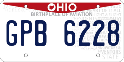 OH license plate GPB6228