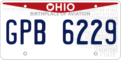 OH license plate GPB6229
