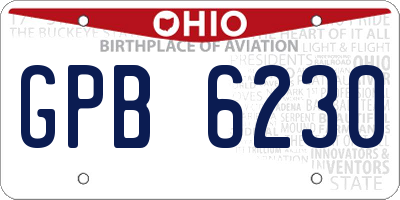 OH license plate GPB6230