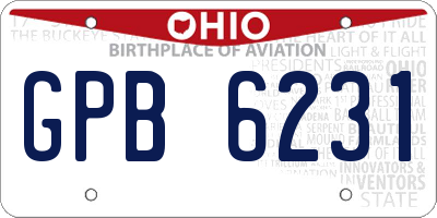 OH license plate GPB6231