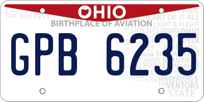 OH license plate GPB6235