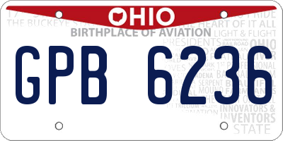OH license plate GPB6236