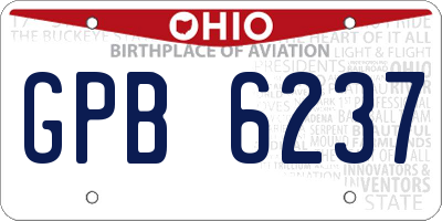 OH license plate GPB6237