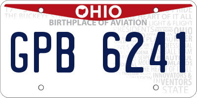OH license plate GPB6241
