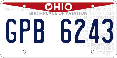 OH license plate GPB6243