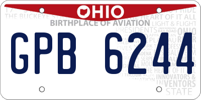 OH license plate GPB6244