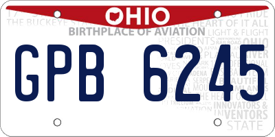 OH license plate GPB6245