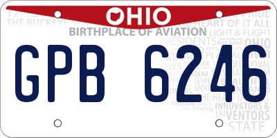 OH license plate GPB6246