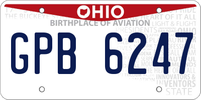 OH license plate GPB6247