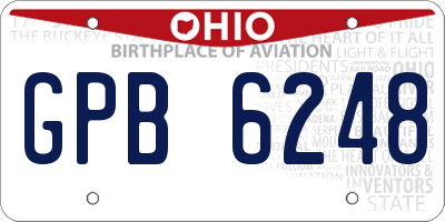 OH license plate GPB6248
