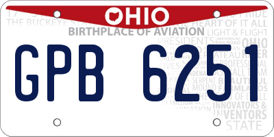 OH license plate GPB6251