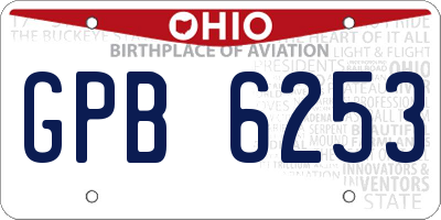 OH license plate GPB6253