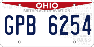 OH license plate GPB6254