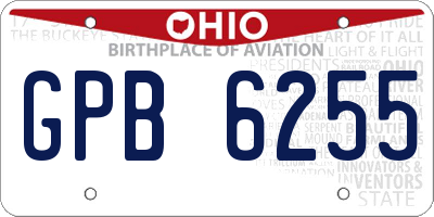 OH license plate GPB6255