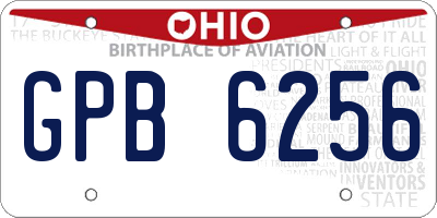 OH license plate GPB6256