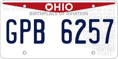 OH license plate GPB6257