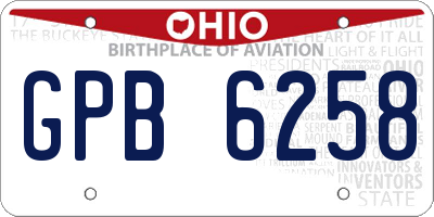 OH license plate GPB6258