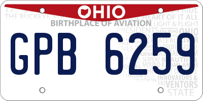OH license plate GPB6259