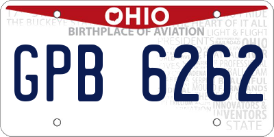 OH license plate GPB6262