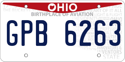 OH license plate GPB6263