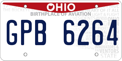 OH license plate GPB6264