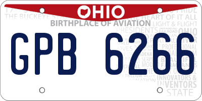 OH license plate GPB6266