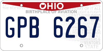 OH license plate GPB6267