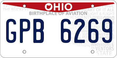 OH license plate GPB6269