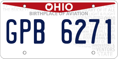 OH license plate GPB6271