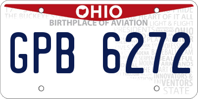 OH license plate GPB6272