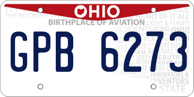 OH license plate GPB6273