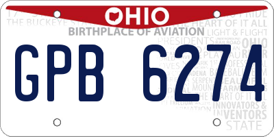 OH license plate GPB6274