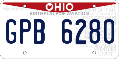 OH license plate GPB6280