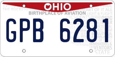 OH license plate GPB6281