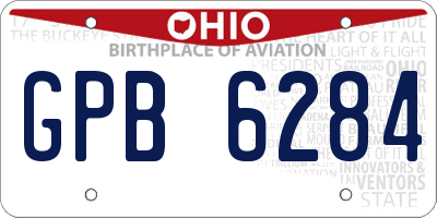 OH license plate GPB6284