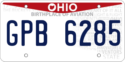 OH license plate GPB6285