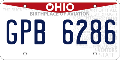 OH license plate GPB6286