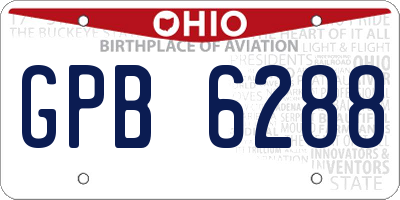 OH license plate GPB6288