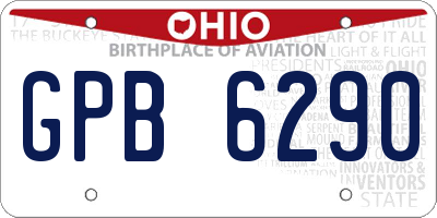 OH license plate GPB6290