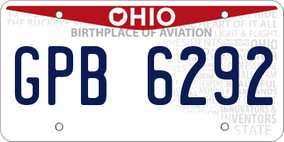 OH license plate GPB6292