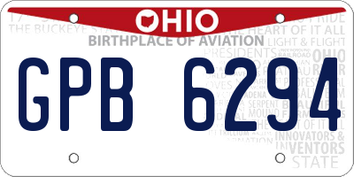 OH license plate GPB6294