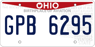 OH license plate GPB6295