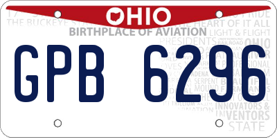 OH license plate GPB6296