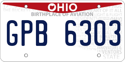 OH license plate GPB6303