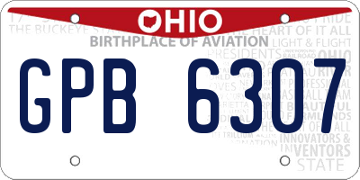 OH license plate GPB6307
