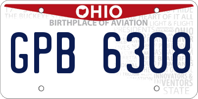 OH license plate GPB6308
