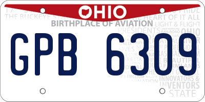 OH license plate GPB6309