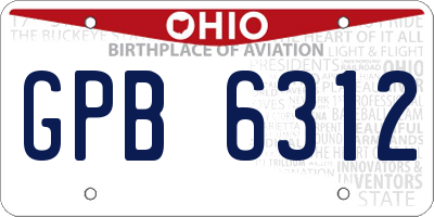 OH license plate GPB6312