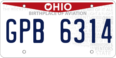 OH license plate GPB6314